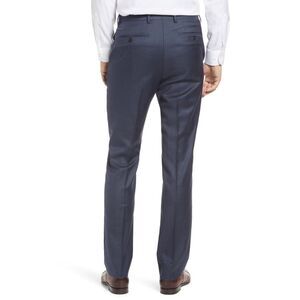 Santorelli 42x31 Navy Blue Romeo Flat Front Straight Wool Mens Dress Pants